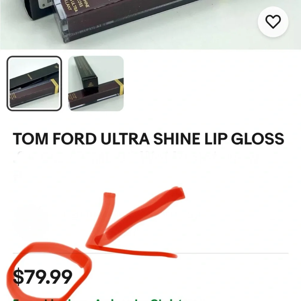 Last 1! Tom Ford Luxe Hydrating High Shine Lip Gloss w/ Jojoba Avocado Olive Oil